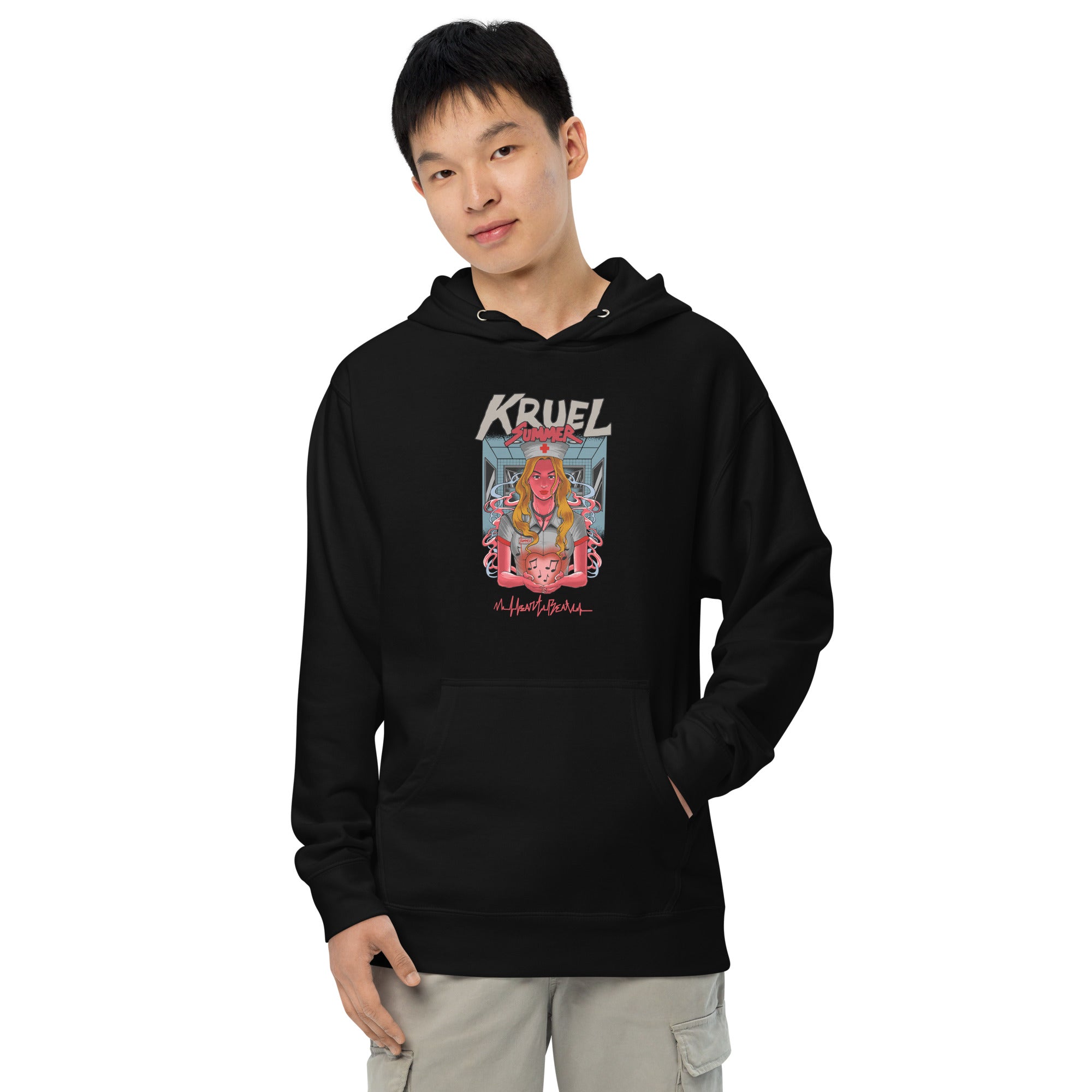 Heartbeat Unisex Midweight Hoodie